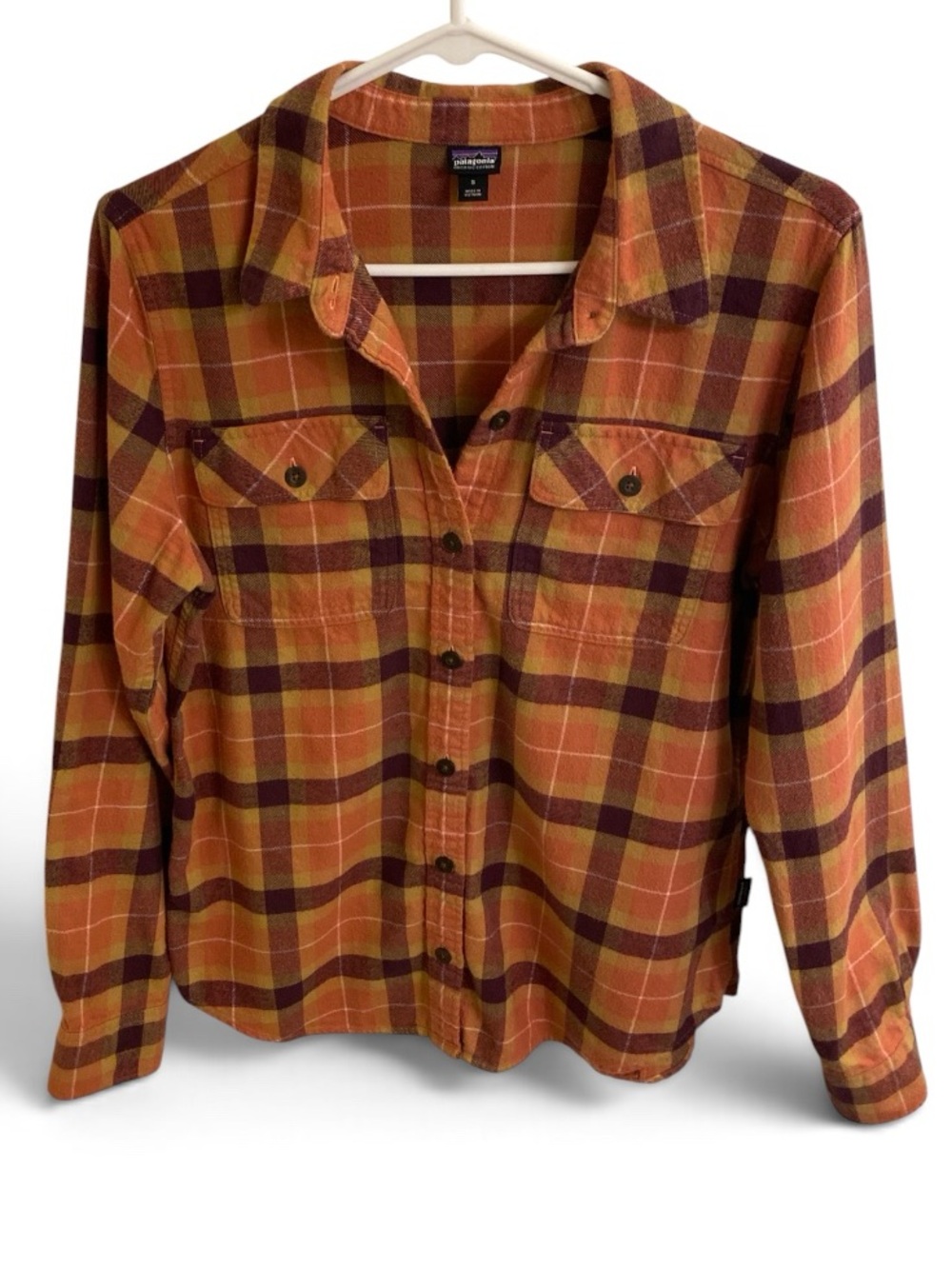 PATAGONIA ORGANIC COTTON PERFECT FALL PLAID FLANNEL SHIRT COZY SOFT SIZE SMALL - Picture 3 of 14